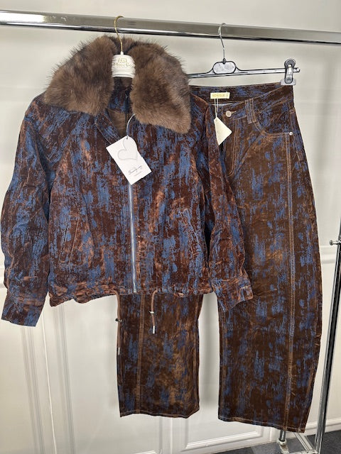 Jeans velluto lavaggio blu