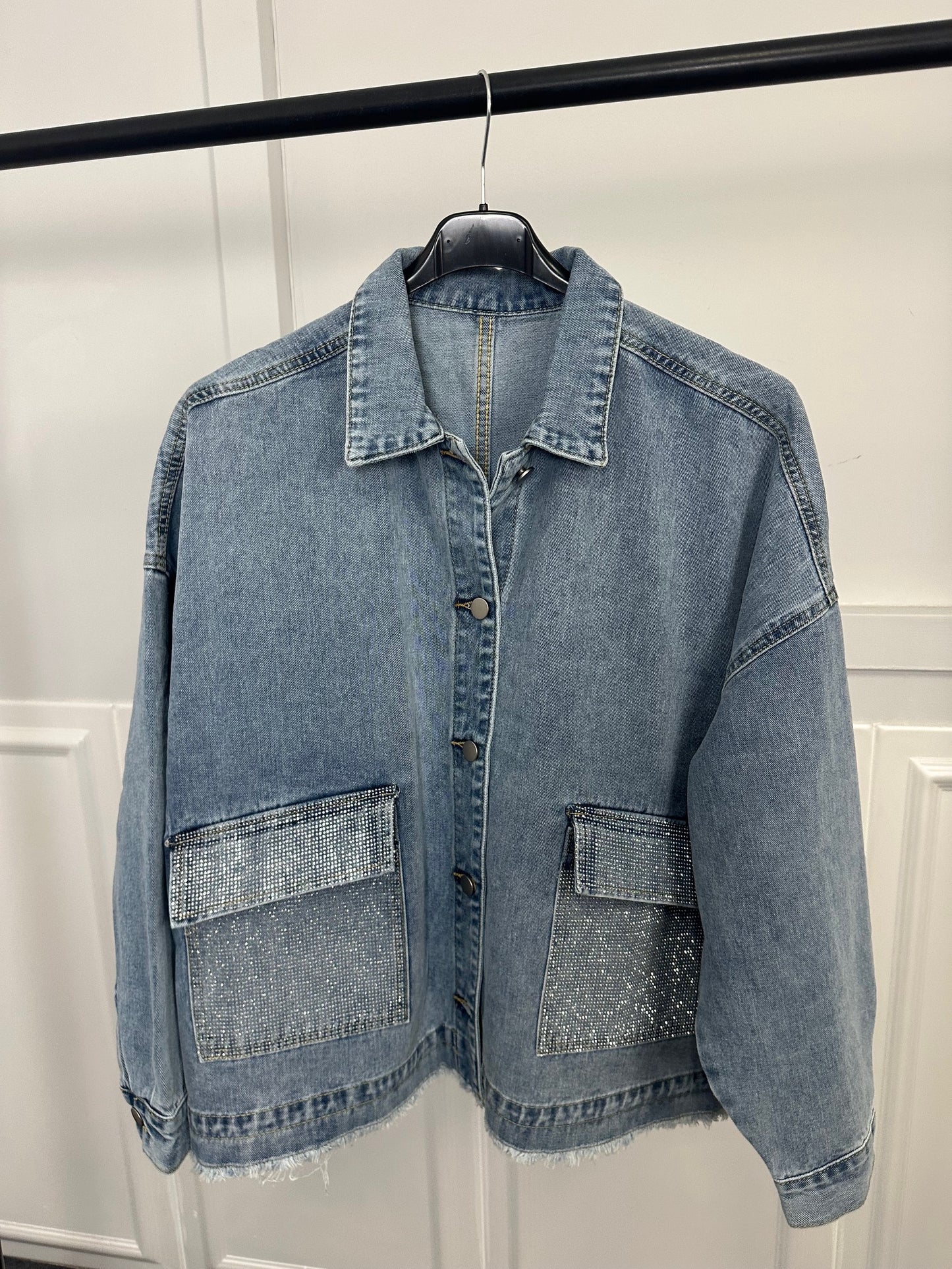 Giacca jeans strass
