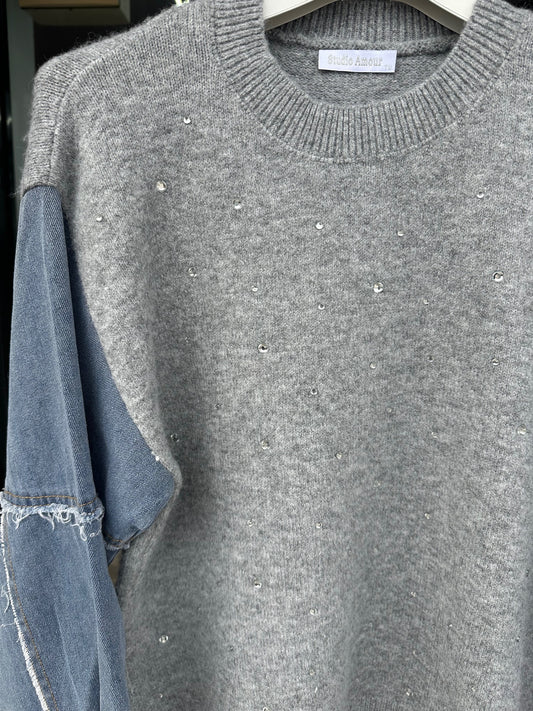 Maglione maniche jeans