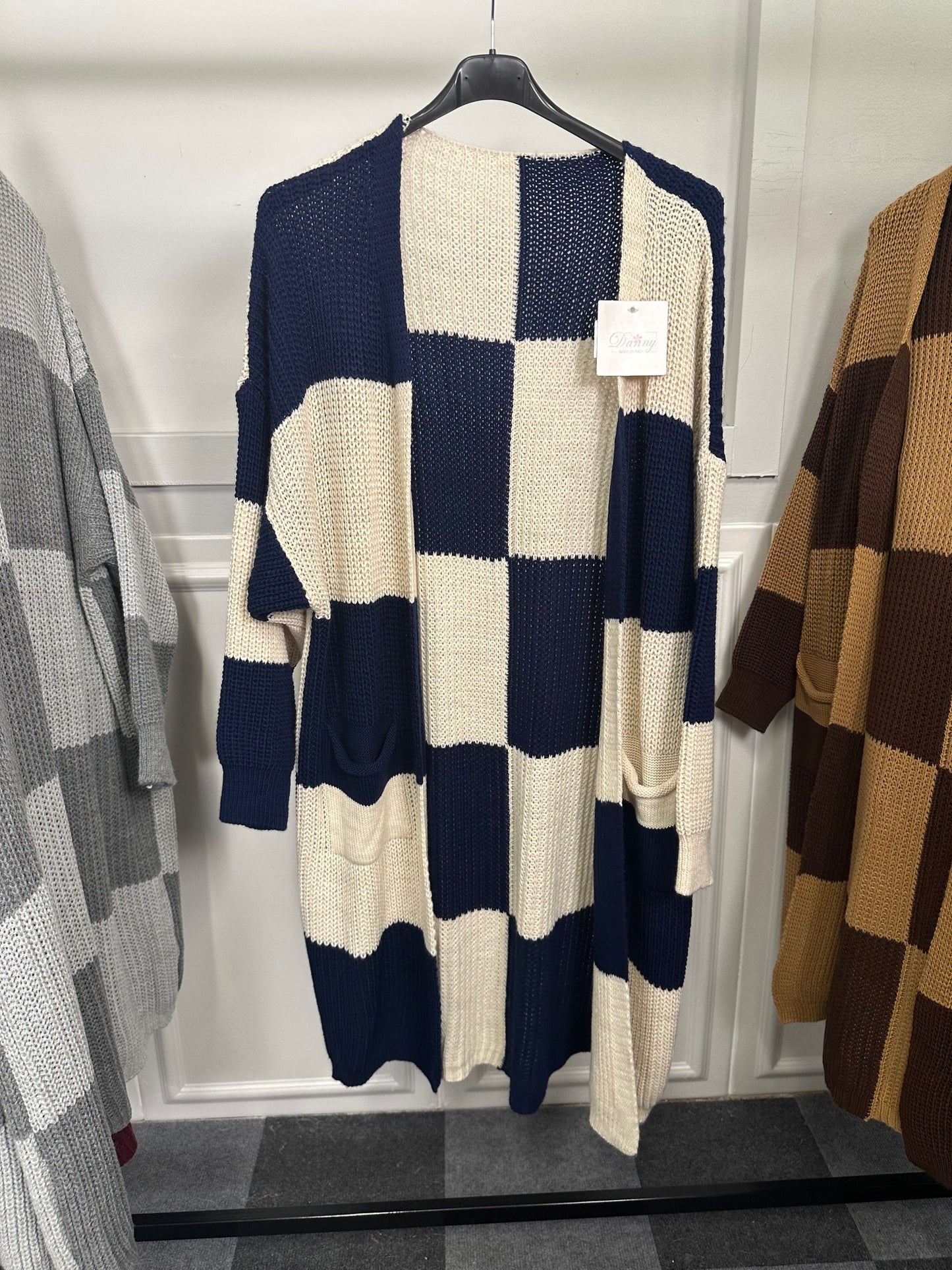 Cardigan lungo fantasia geometrica