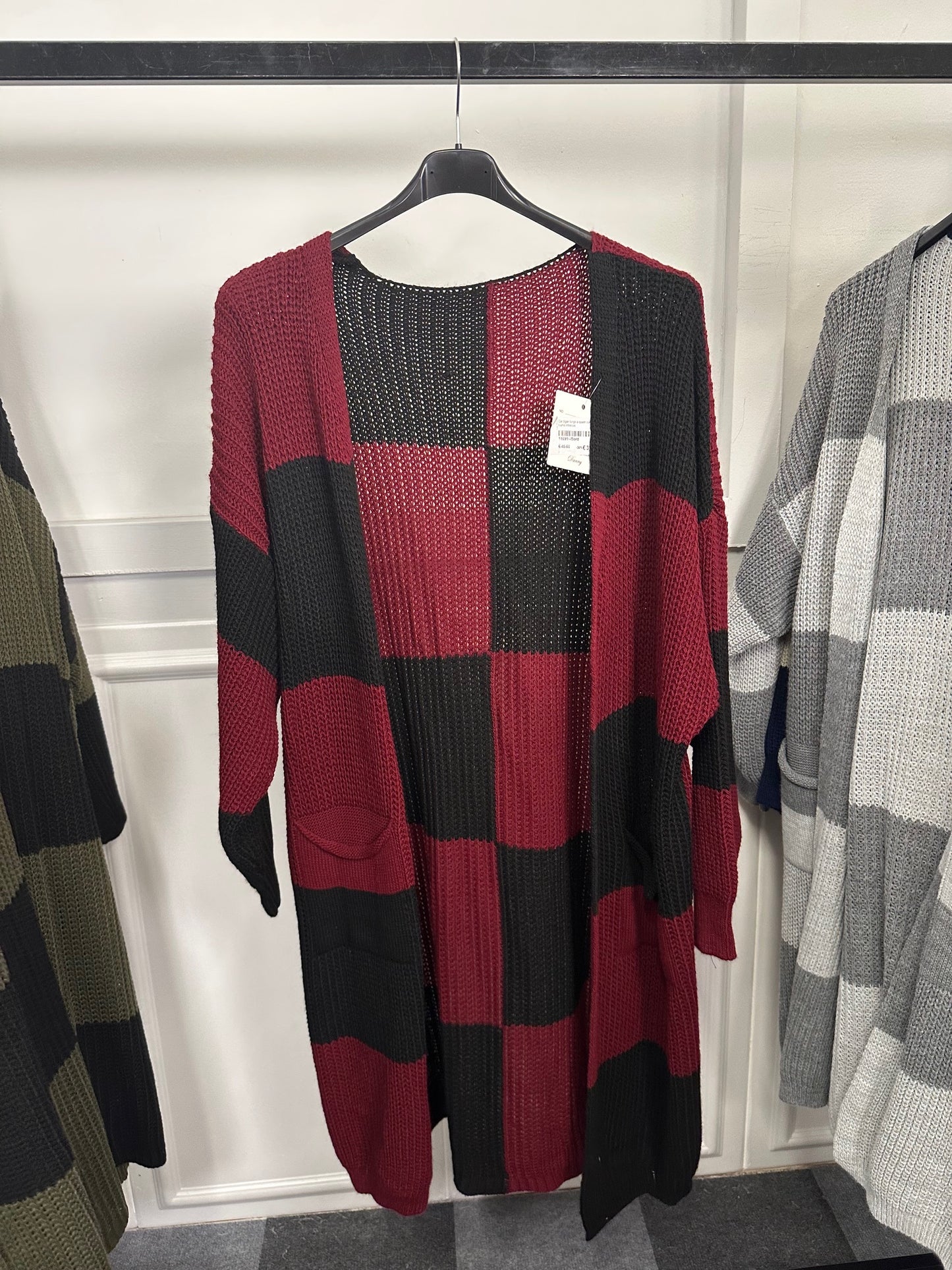 Cardigan lungo fantasia geometrica