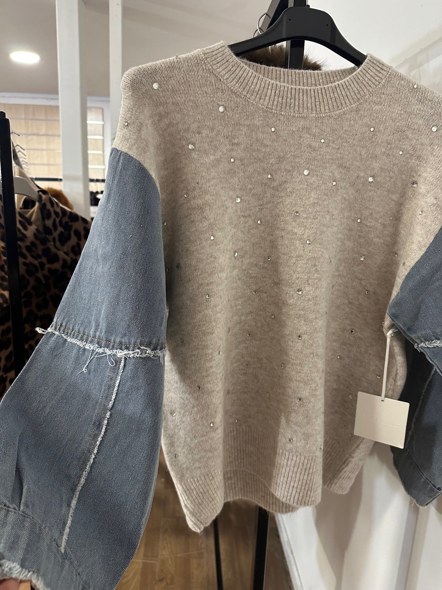 Maglione maniche jeans