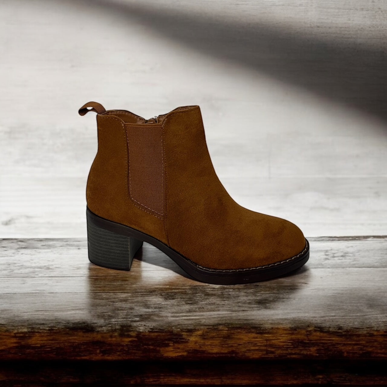 Stivaletto tacco squadrato con elastico laterale e zip SquareEaseâ„¢
