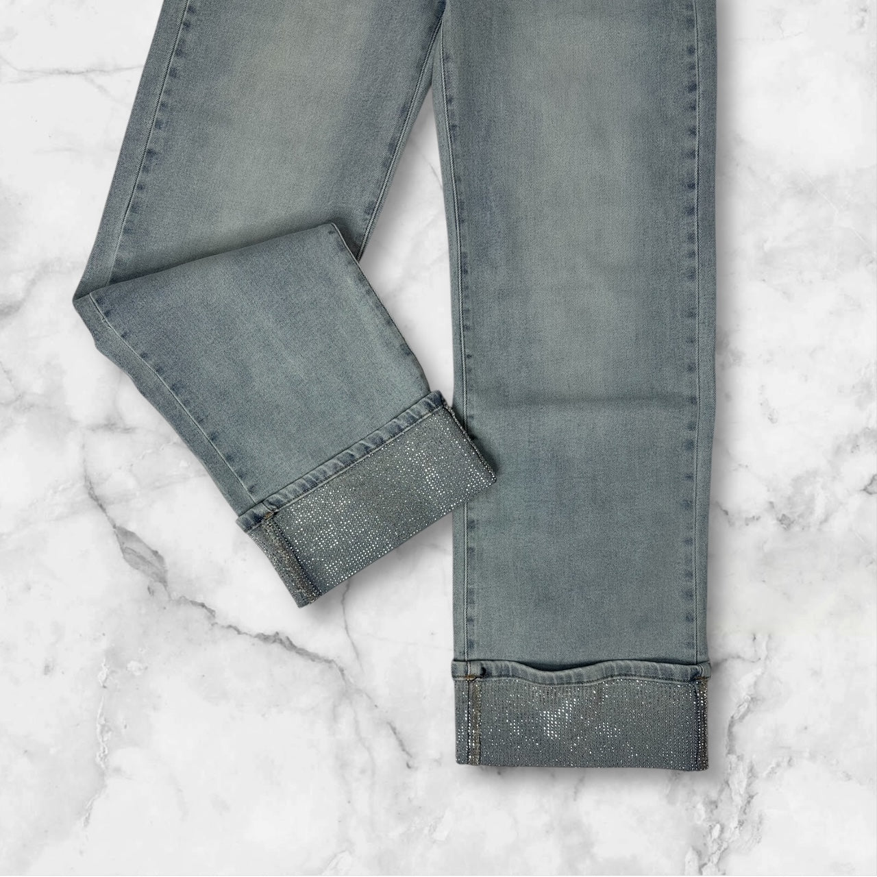 Jeans con risvolto Diamante