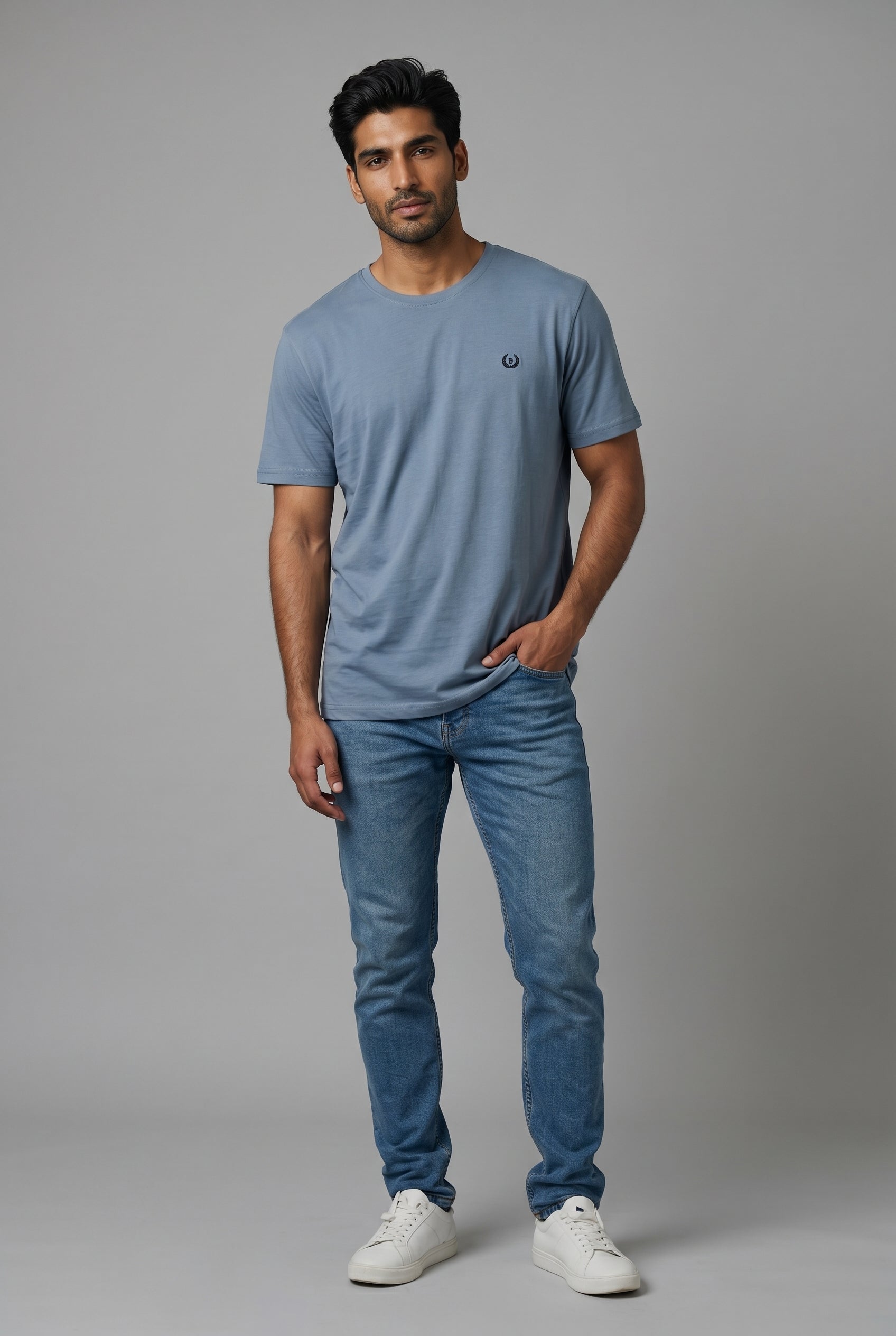 T-shirt Be Board tinta unita in cotone con logo lato cuore