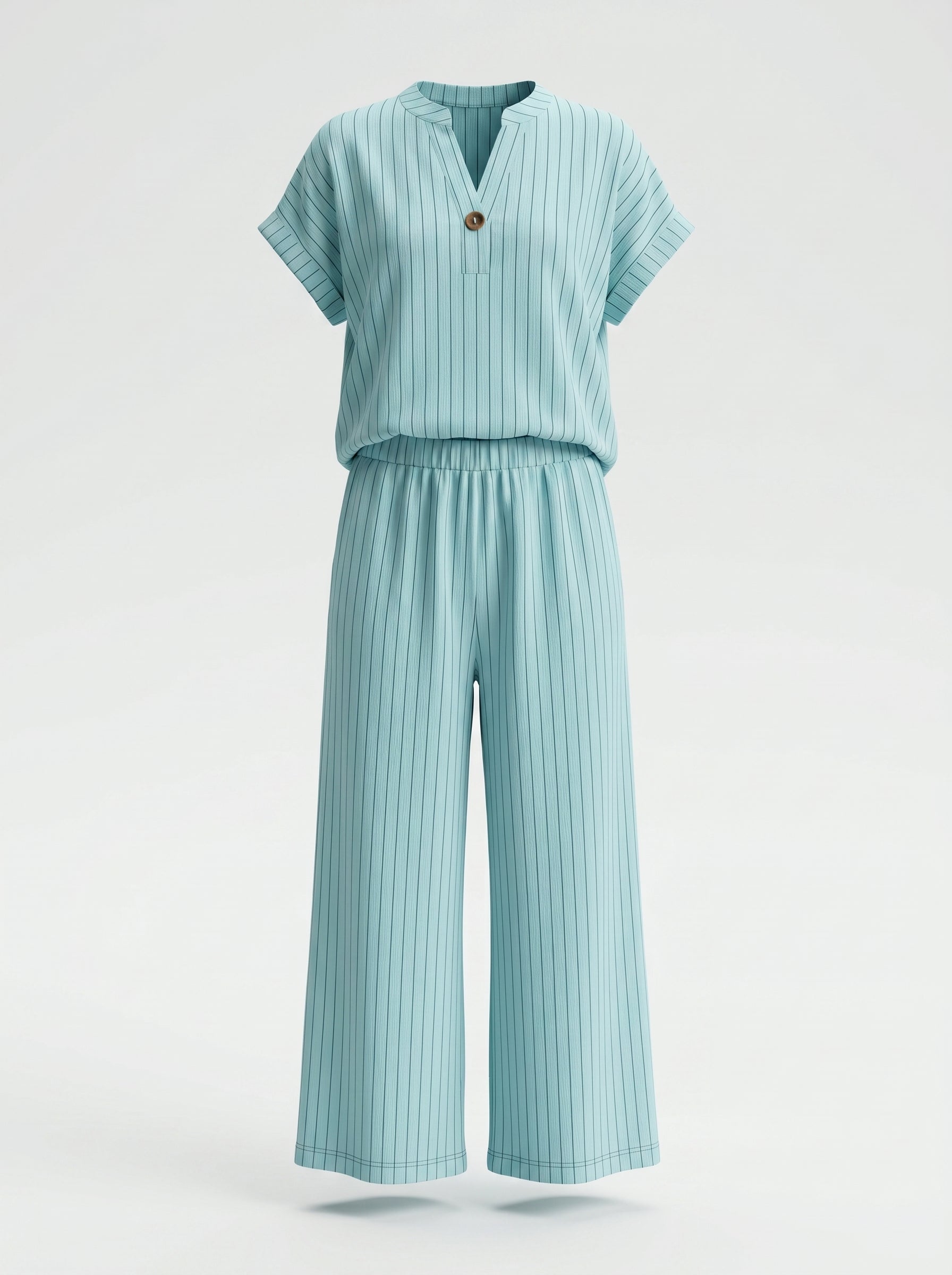 Completo Gessato con scollo alla coreana  + pantalone palazzo