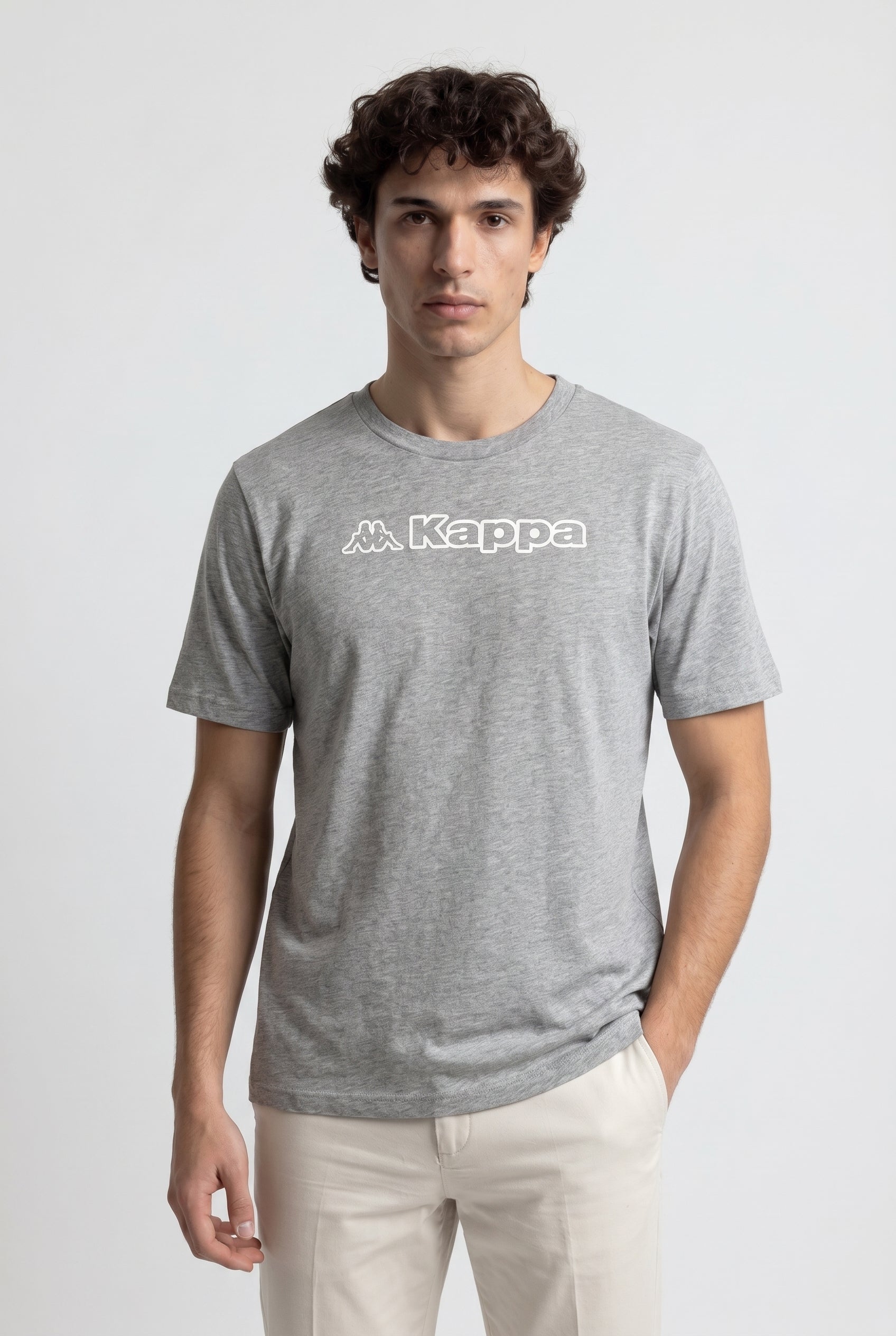 T-shirt in cotone con scritta Kappa