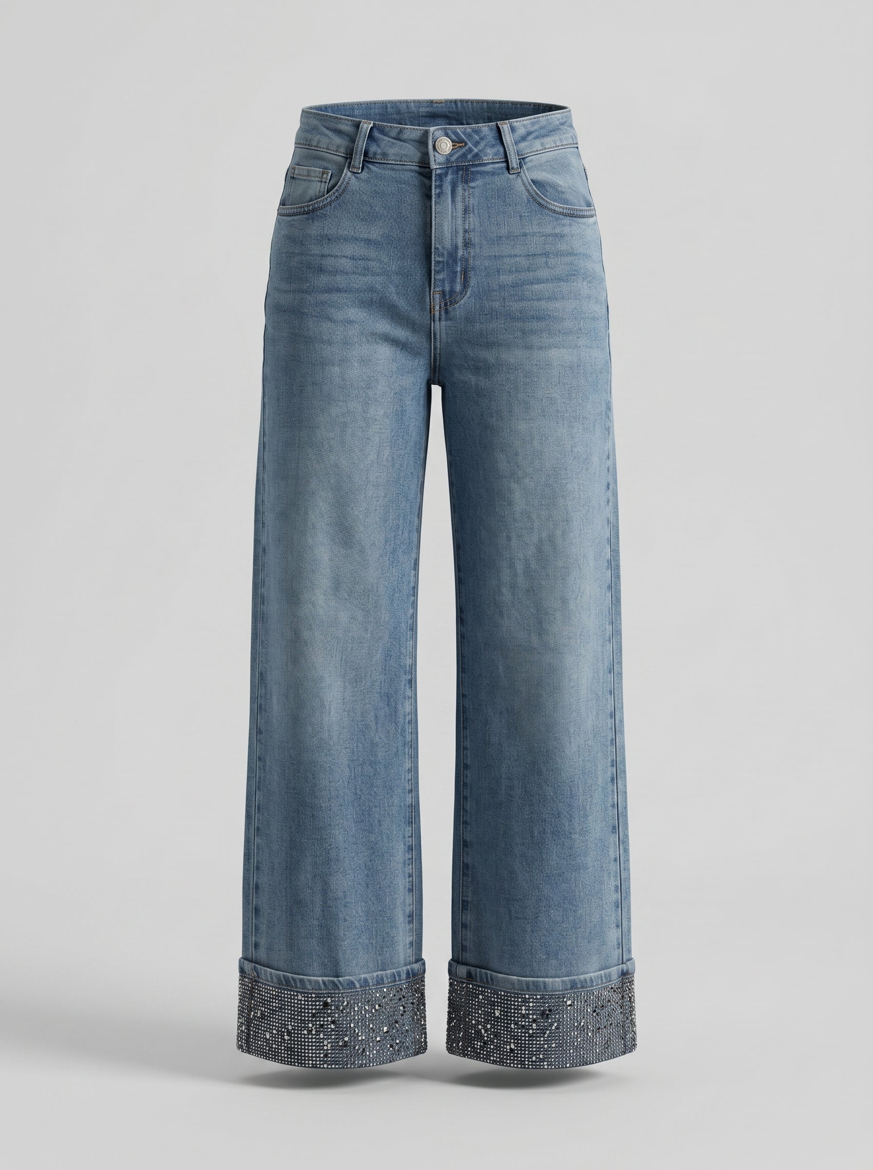 Jeans con risvolto Diamante