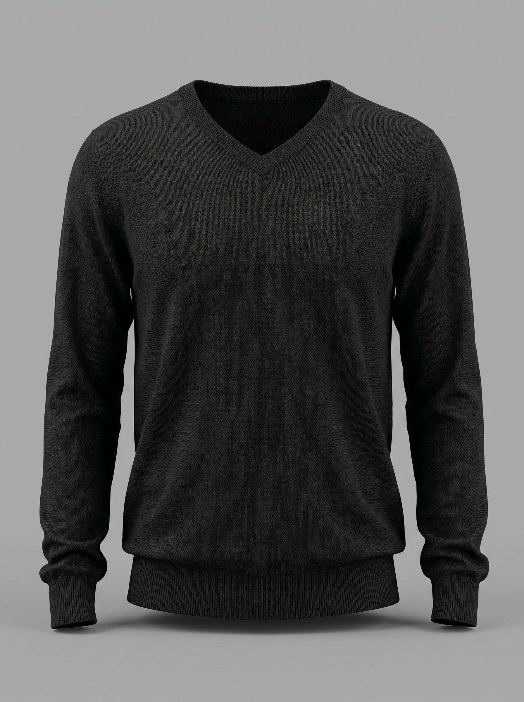 Pullover Tinta Unita manica lunga con scollo a V