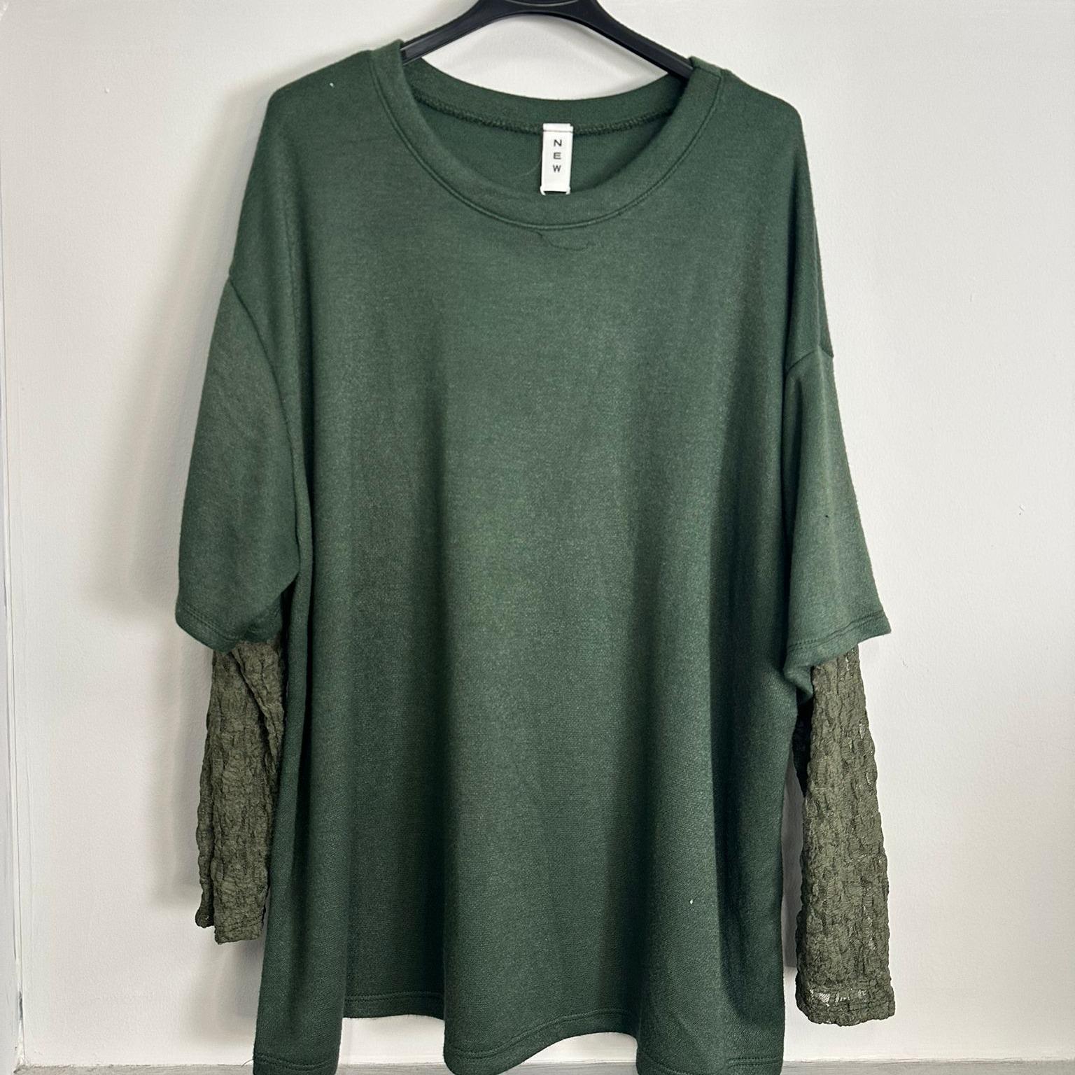 Maglia Comfort con Dettaglio Manica in Pizzo a Guanto