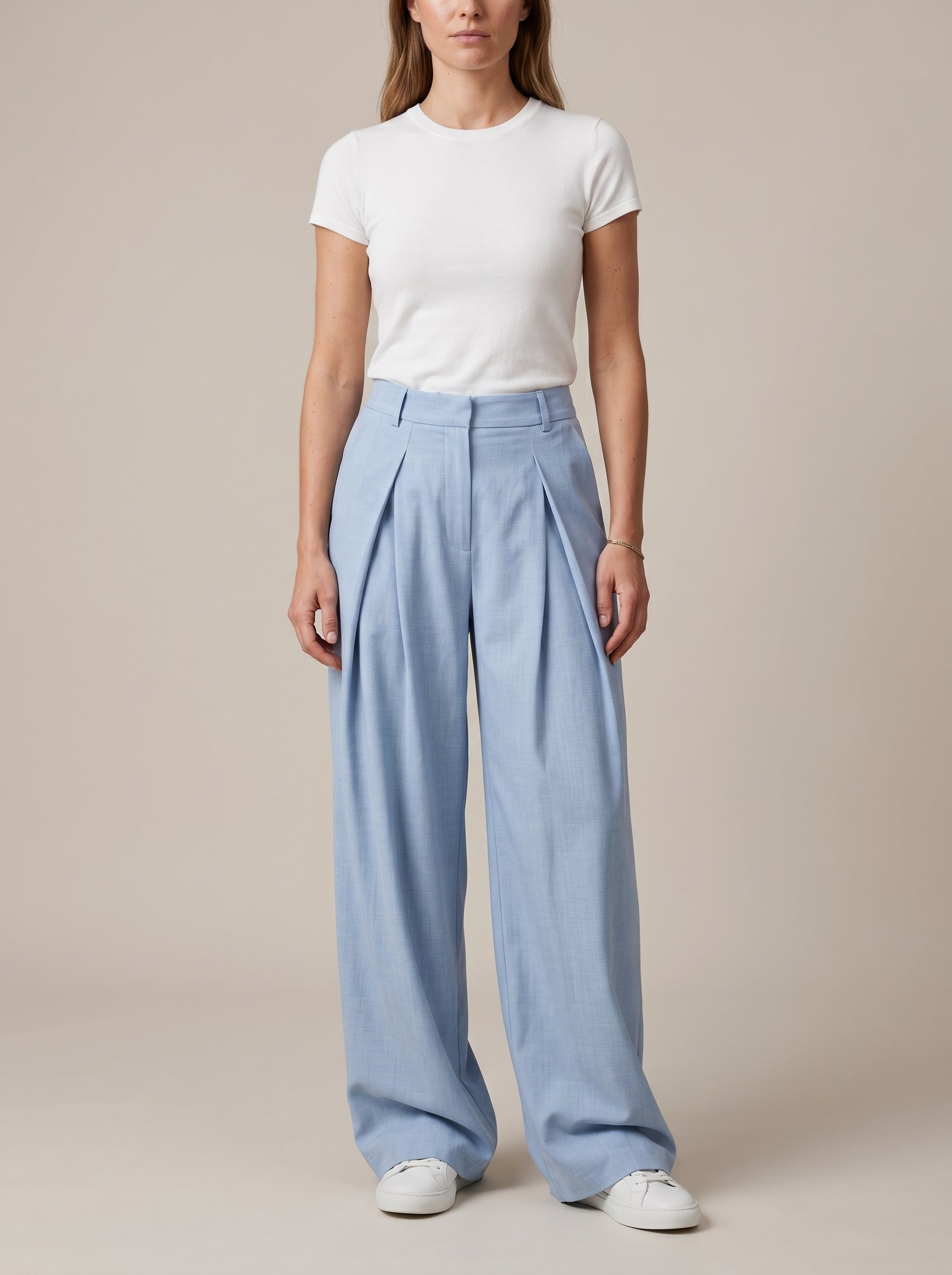 Pantalone sartoriale tinta unita elegante