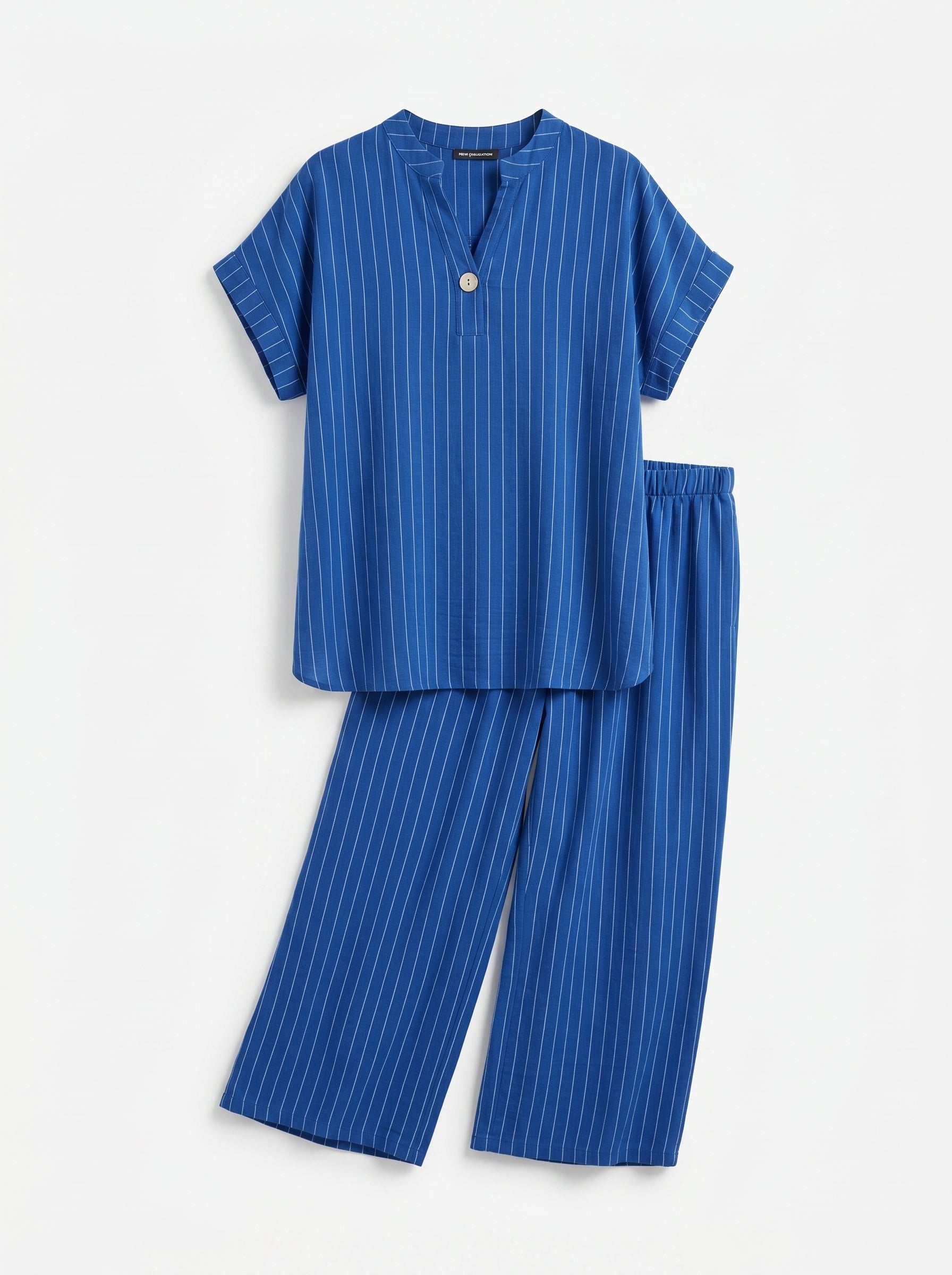 Completo Gessato con scollo alla coreana  + pantalone palazzo