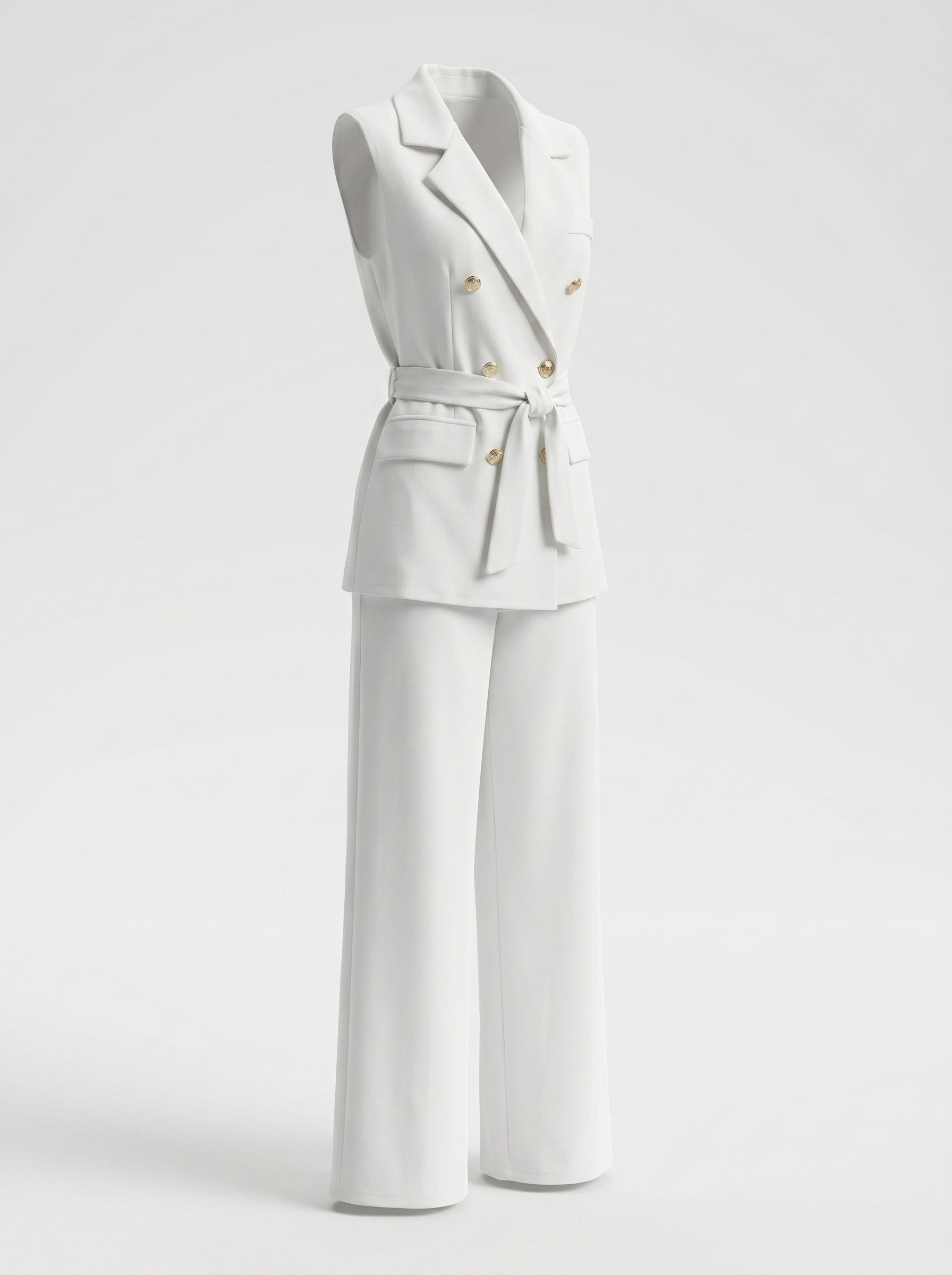 Tailleur Tinta Unita Elegante – Gilet + Pantapalazzo