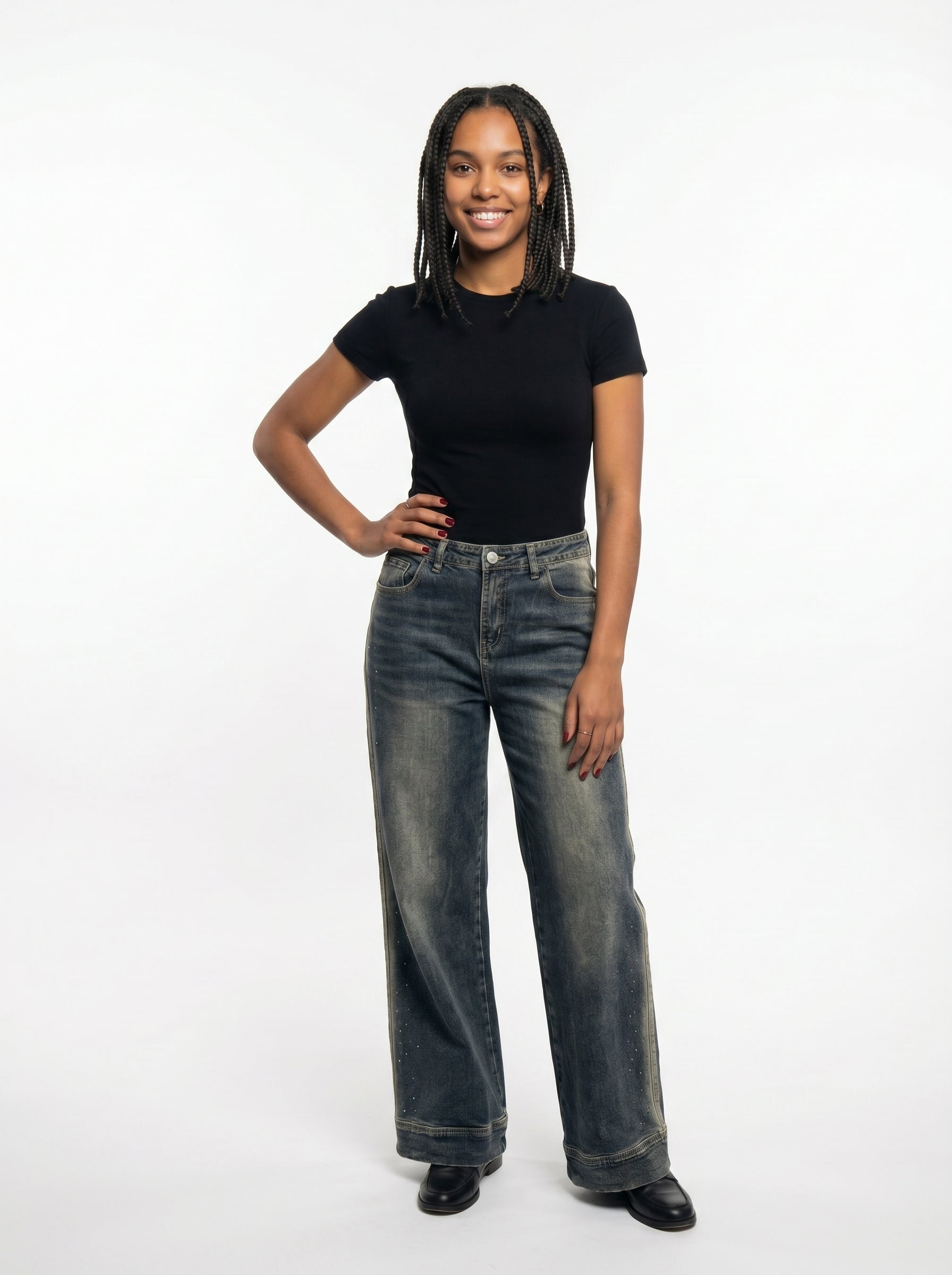 Jeans brillantini laterali