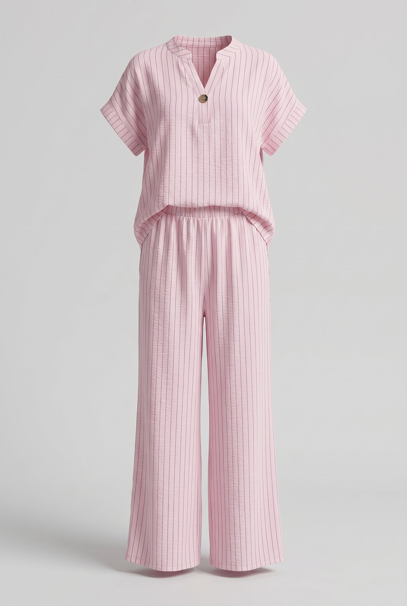 Completo Gessato con scollo alla coreana  + pantalone palazzo