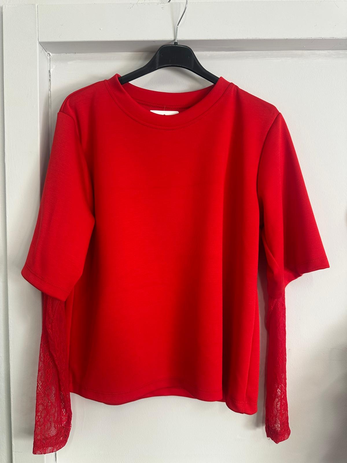 Maglia Trendy con Maniche in Pizzo: Stile e Femminilità!