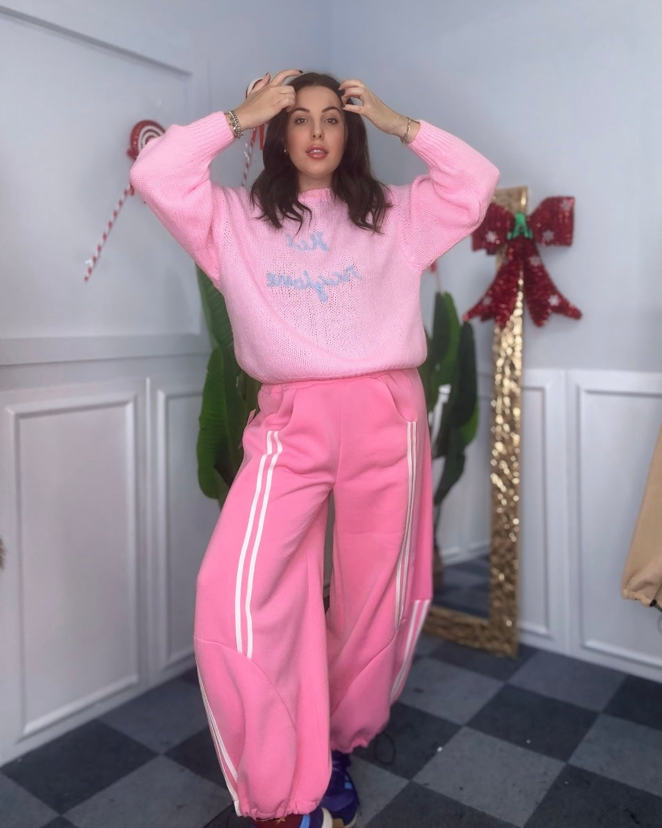 Pantaloni Balloon Felpati con Righe Laterali – Il Mix Perfetto tra Comfort e Stile!