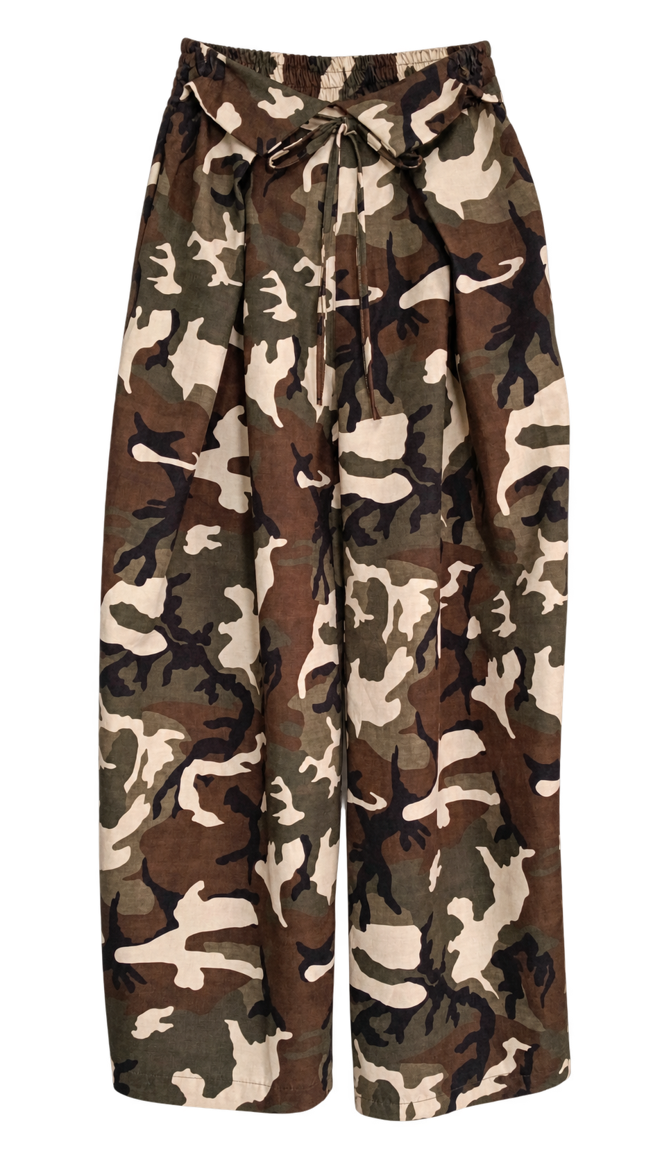 Pantalone baloon mimetico con fiocco