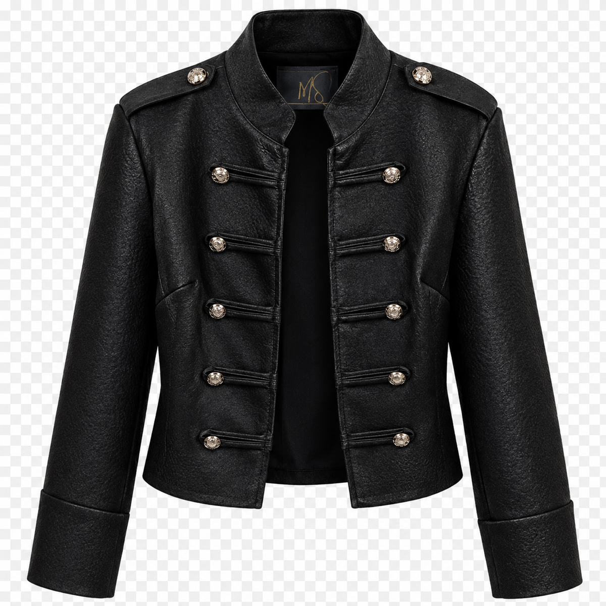 Giacca militare aperta ecopelle