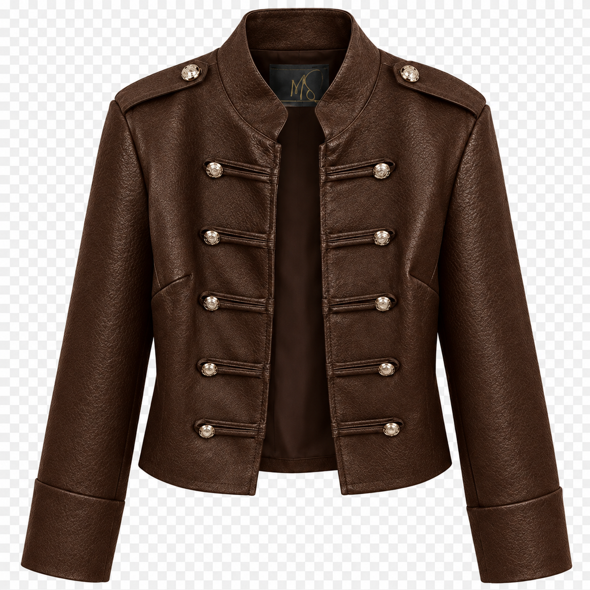 Giacca militare aperta ecopelle