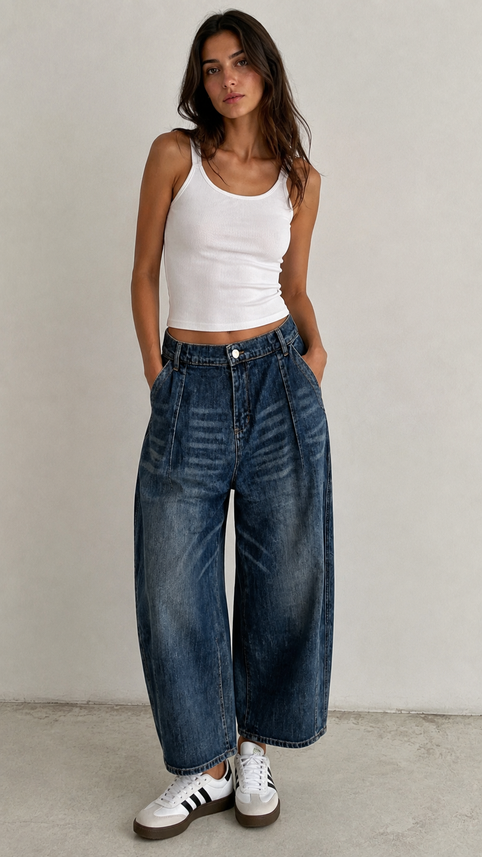 Jeans Baloon con bottoncino dietro