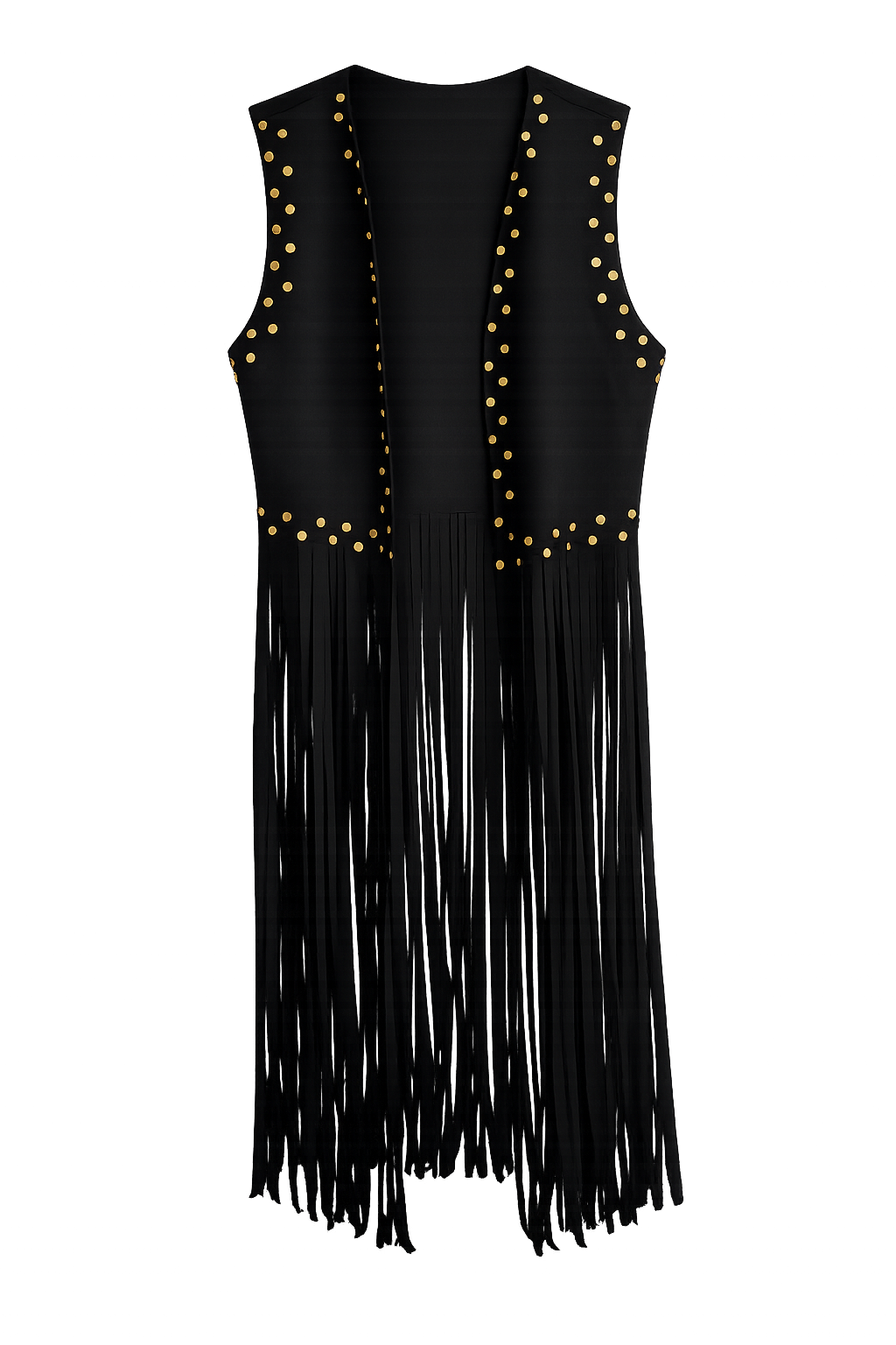 Gilet Boho con Frange e Borchie