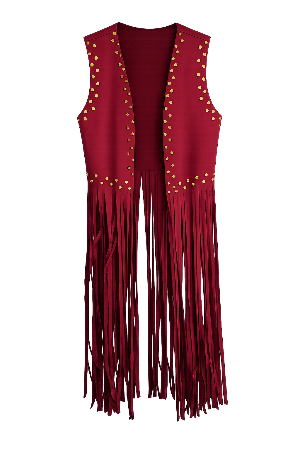 Gilet Boho con Frange e Borchie