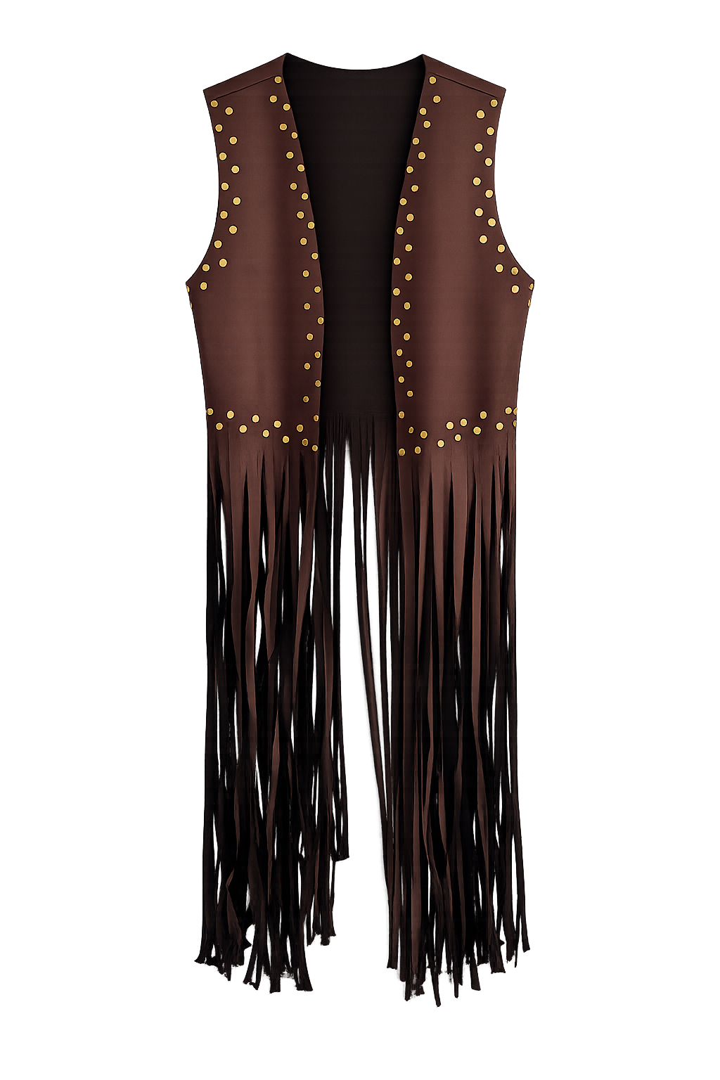 Gilet Boho con Frange e Borchie