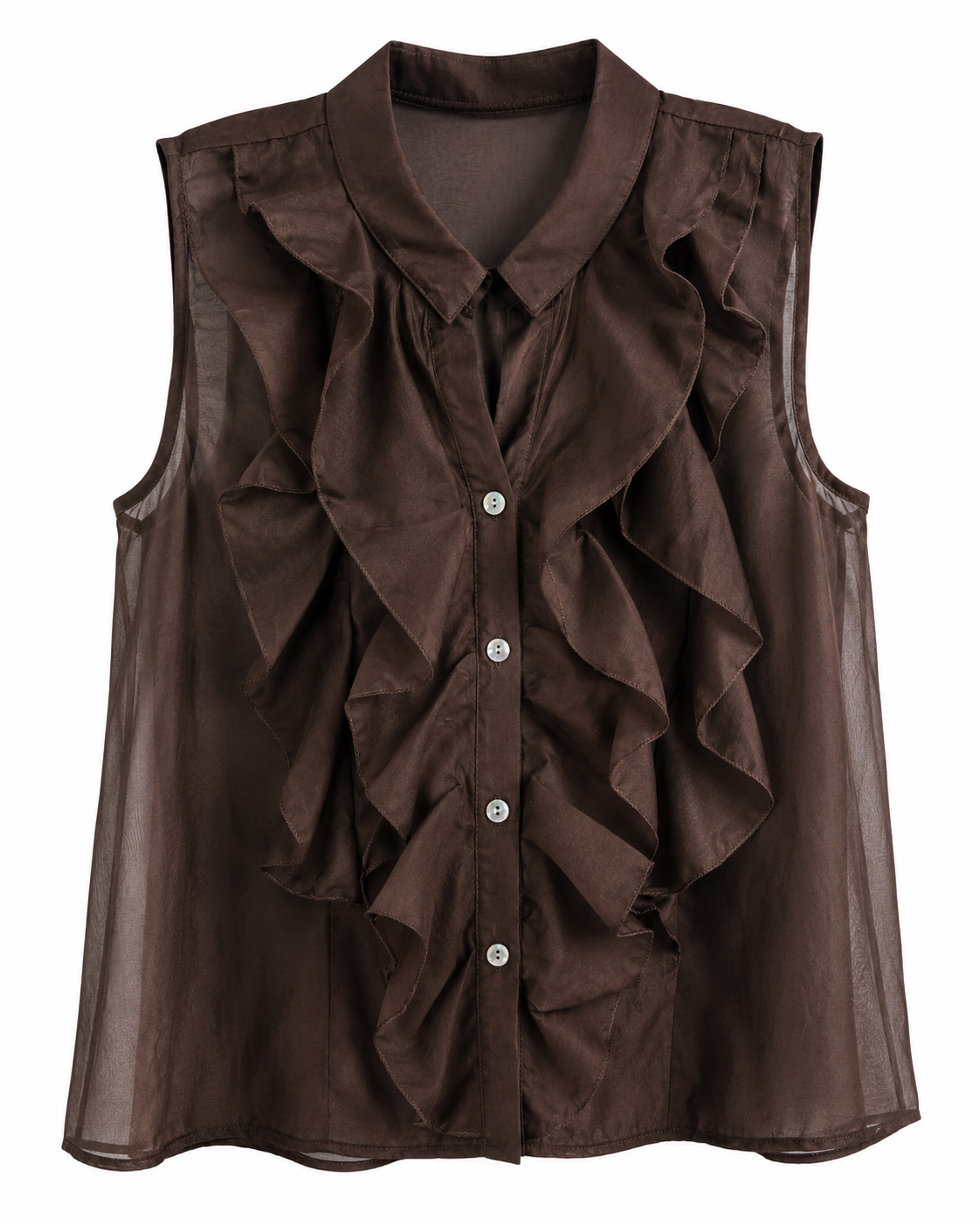 Camicia velata con Volant