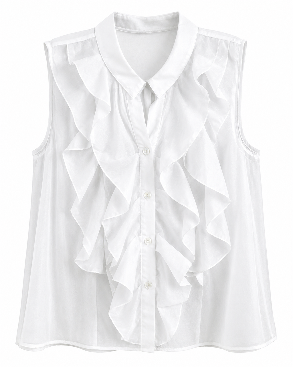 Camicia velata con Volant
