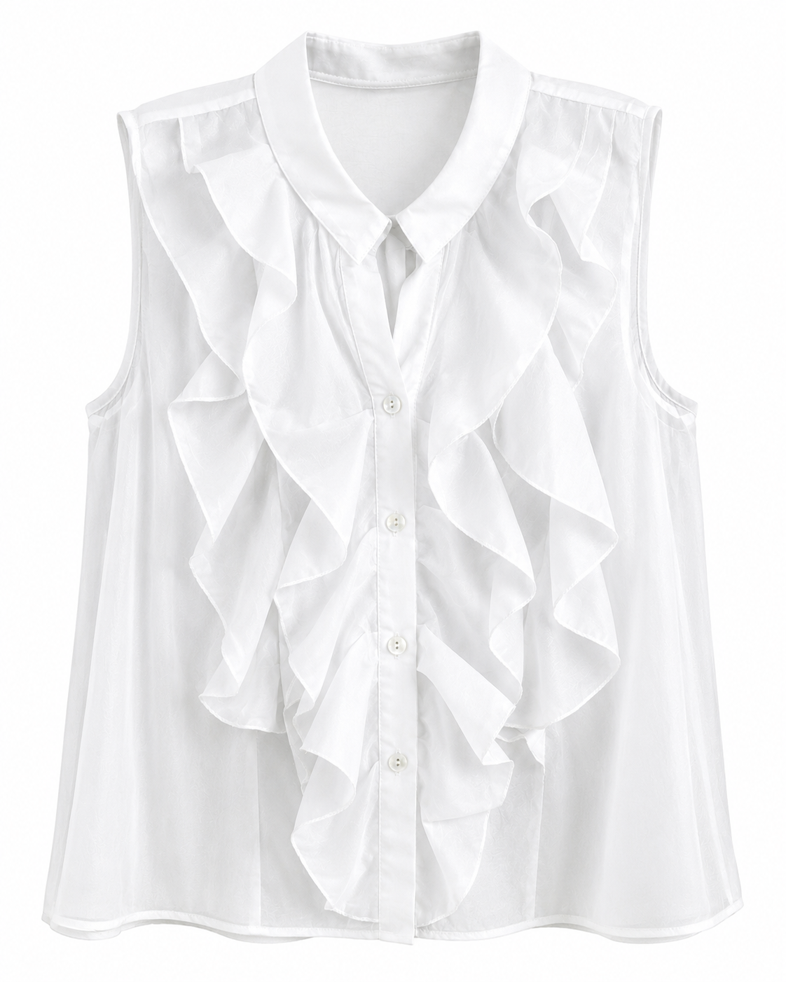 Camicia velata con Volant