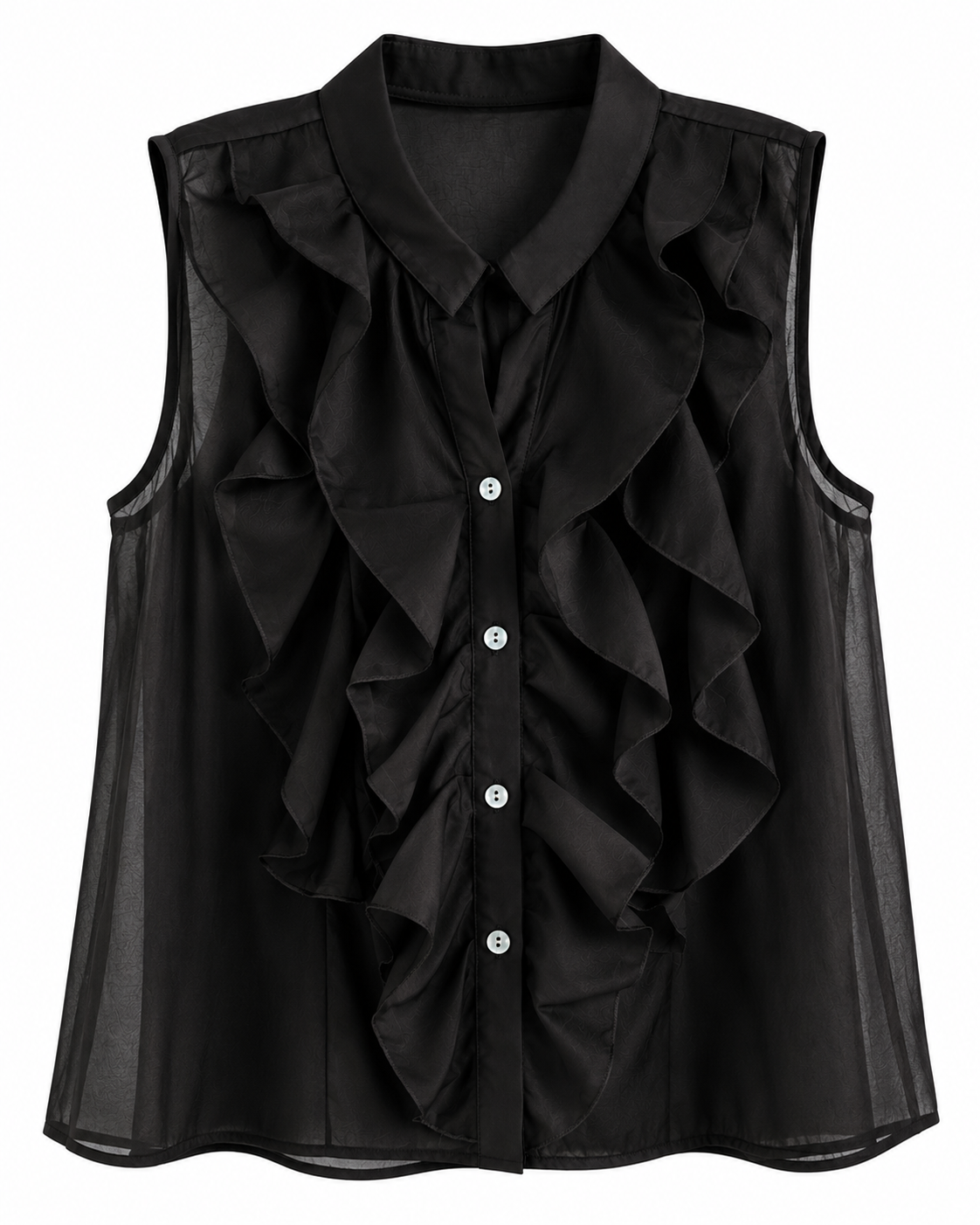 Camicia velata con Volant