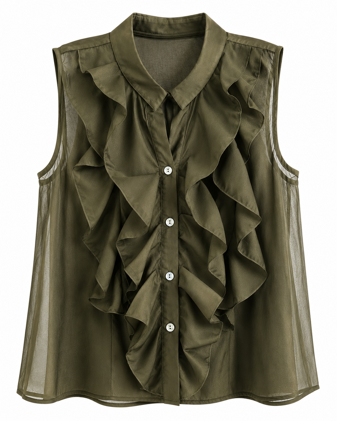 Camicia velata con Volant
