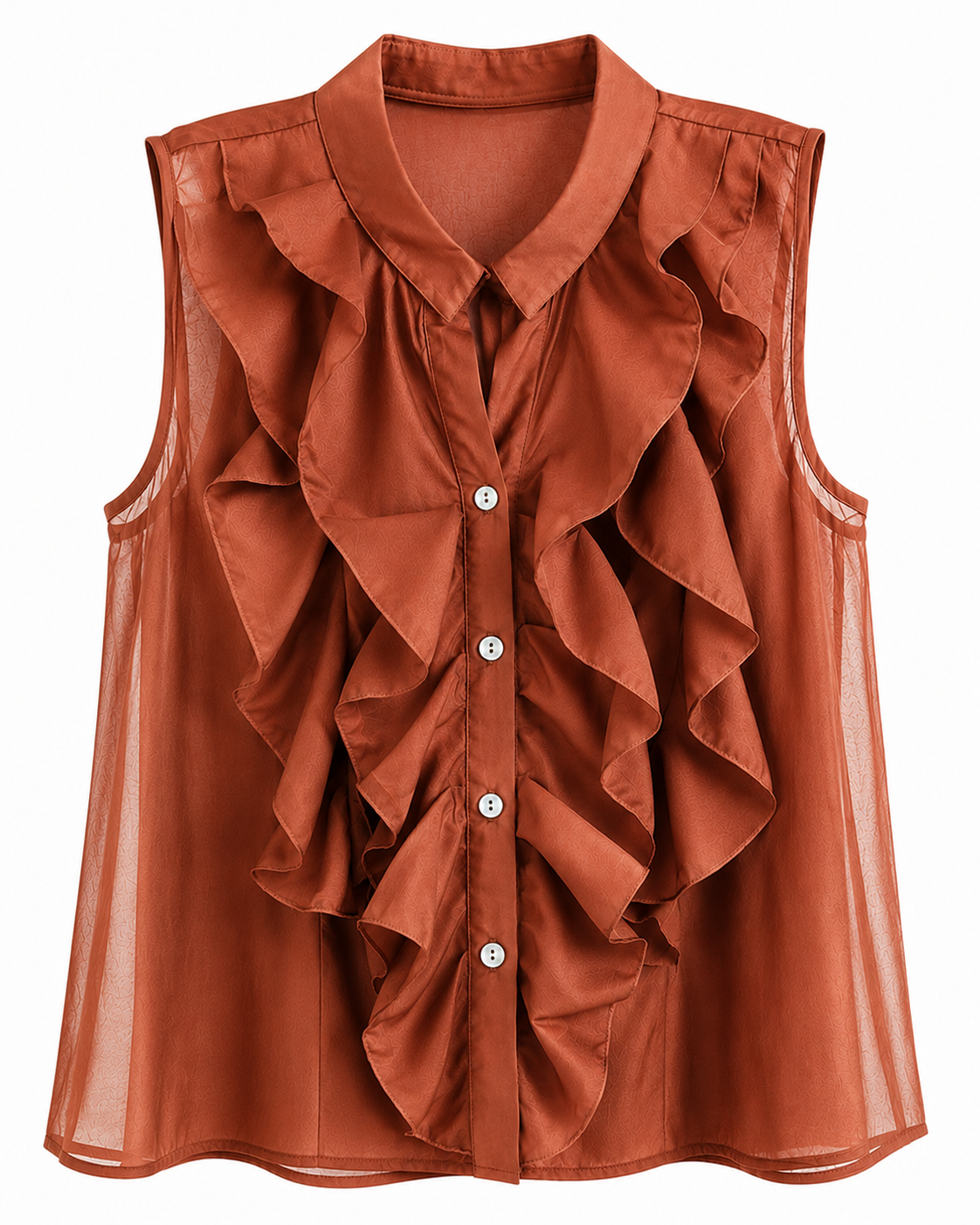 Camicia velata con Volant
