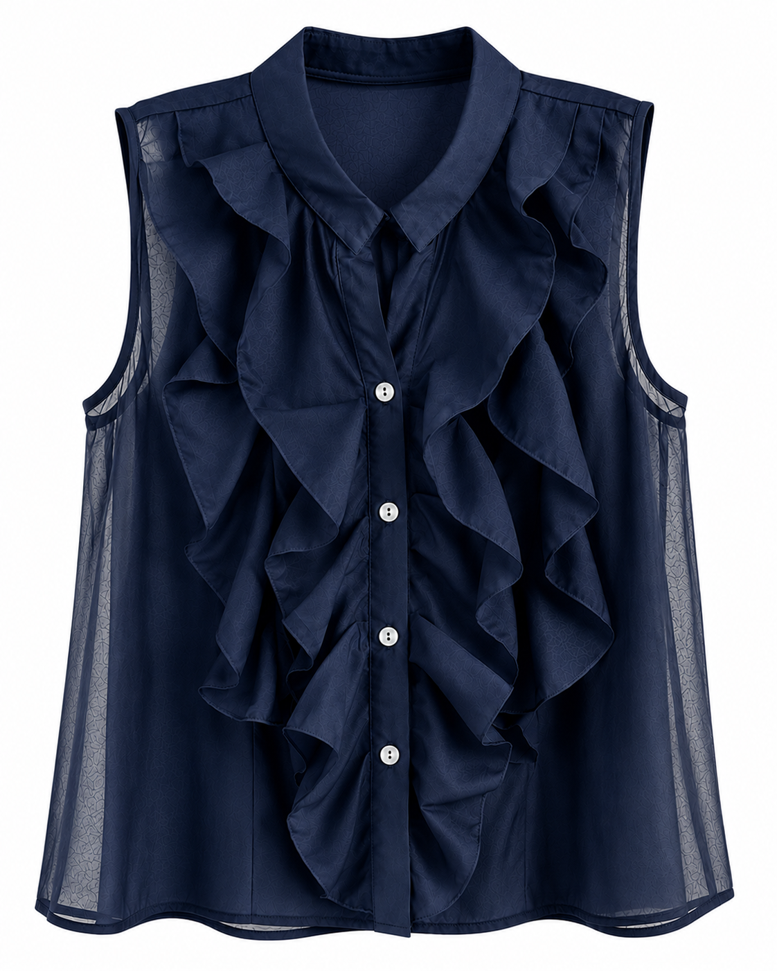 Camicia velata con Volant