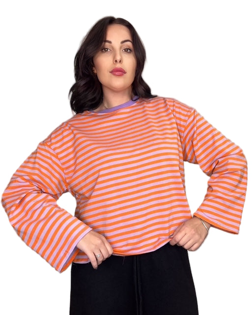 Maglia a Righe Multicolore in Morbido Cotone