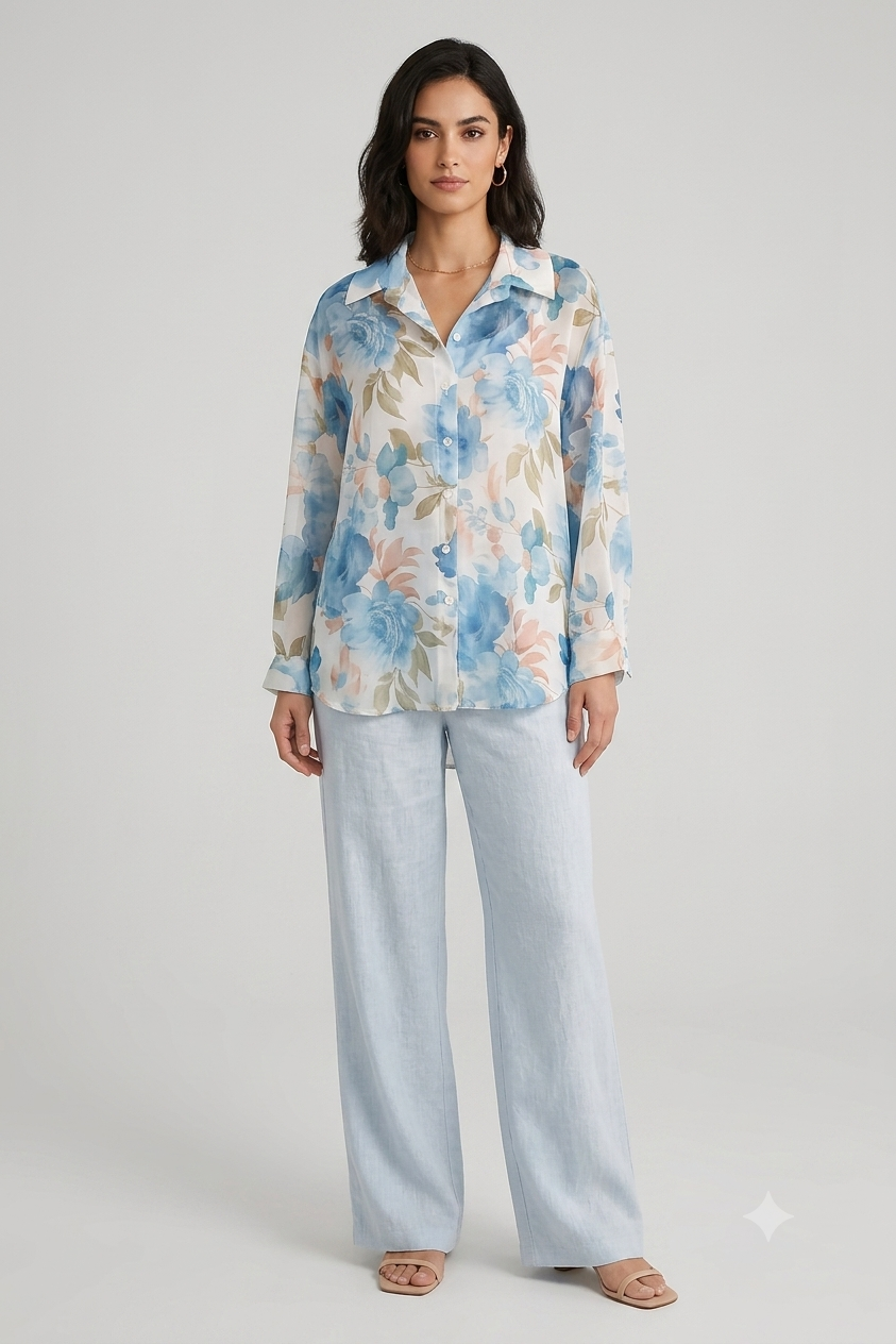 Camicia Floreale Velata