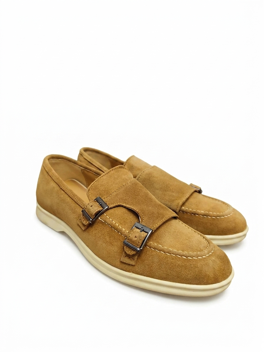 Mocassino slip on con doppia fibbia