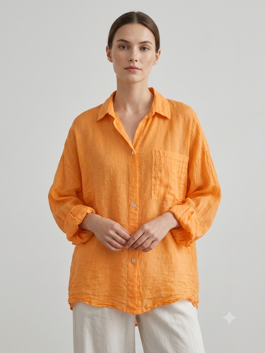 Camicia velata con taschino