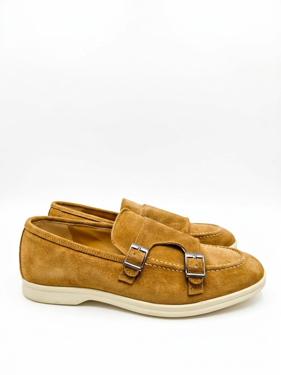 Mocassino slip on con doppia fibbia