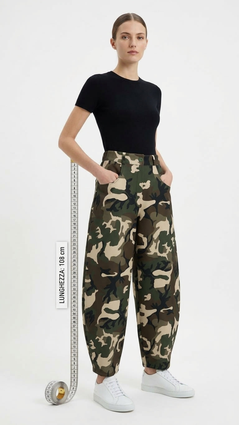 Pantalone Baloon Camo con zip