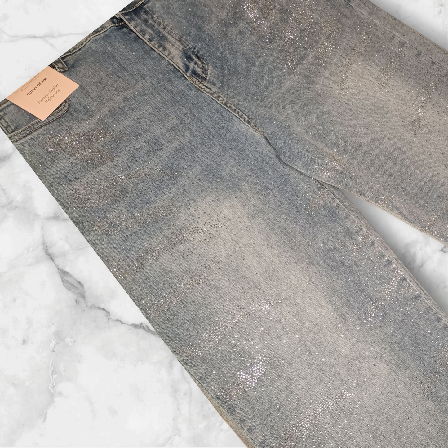 Jeans onde con brillantini