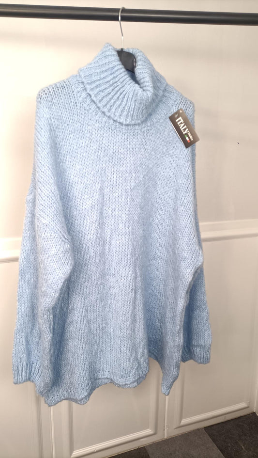 Maglione over collo alto