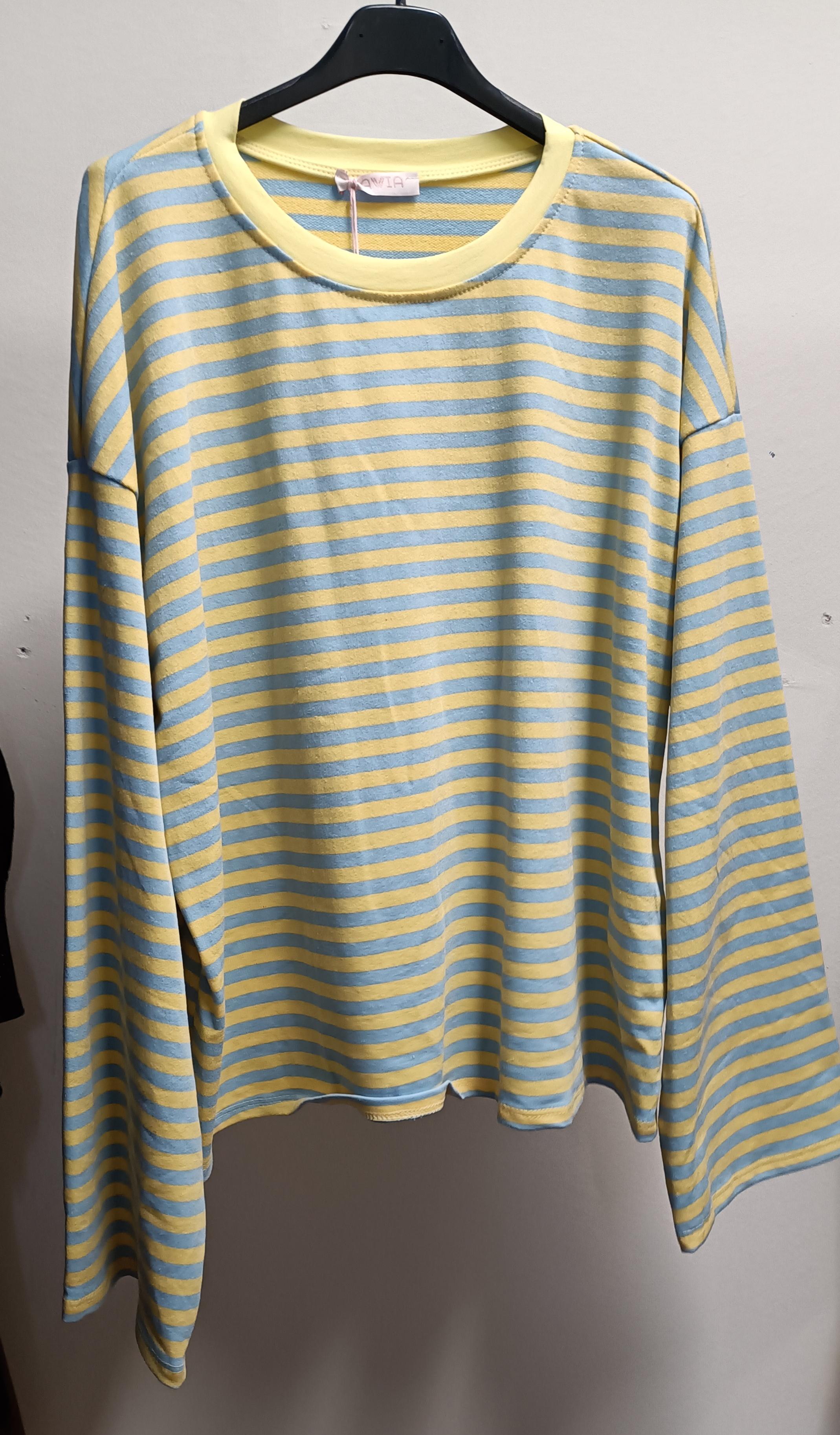 Maglia a Righe Multicolore in Morbido Cotone