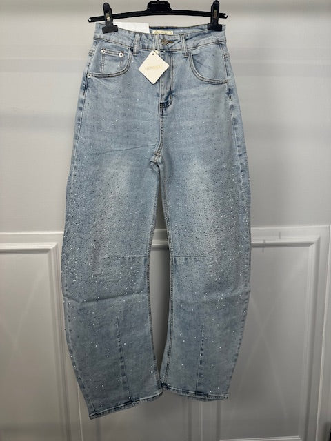 Jeans palloncino brillantini