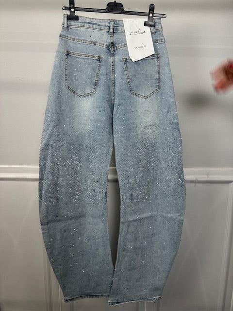 Denim Brillantinato con Vestibilità Palloncino Effetto Sparkle da Star Jeans Chiaro e Fresco Fit Iper-Trendy Comfort Iper-Trendy