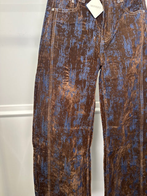 Jeans Effetto Velluto Marrone Scuro: Denim Morbido e Caldo, Taglio Balloon Ultra-Moderno, Tasche Cargo Funzionali e Stilose, Perfetto per Autunno-Inverno