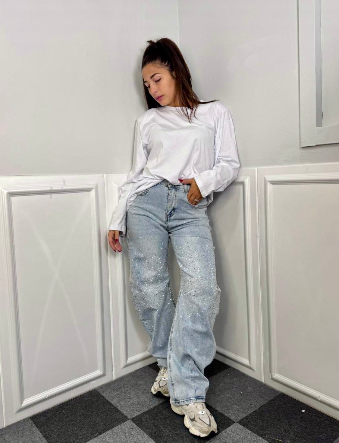 Denim Brillantinato con Vestibilità Palloncino Effetto Sparkle da Star Jeans Chiaro e Fresco Fit Iper-Trendy Comfort Iper-Trendy