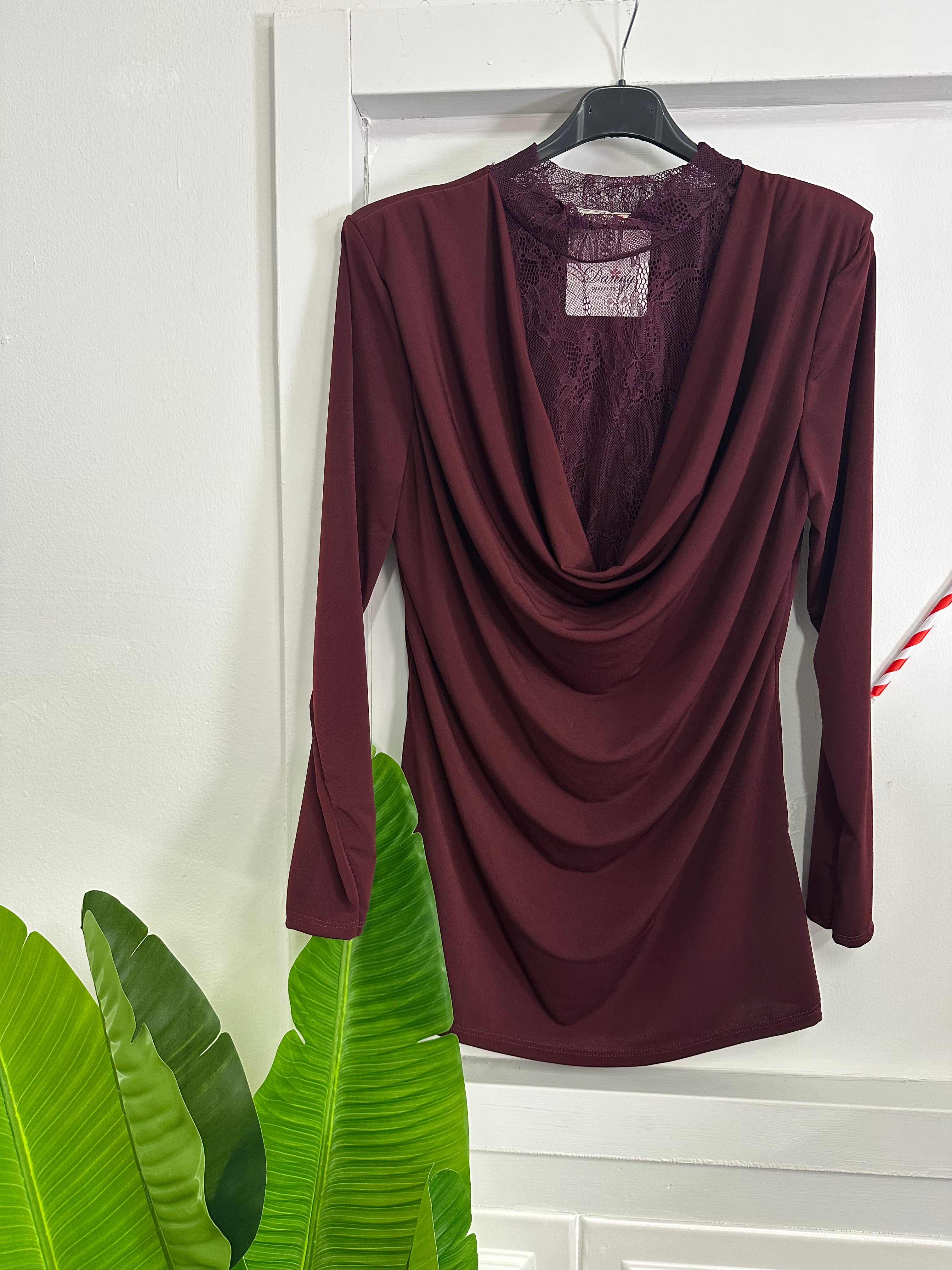Scintilla a Capodanno! Maglia Elegante con Scollo a Pizzo – Perfetta per le Feste
