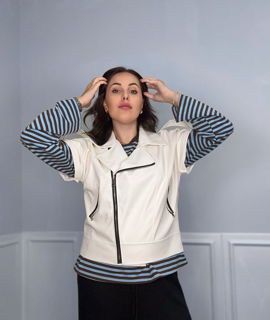 Chiodo maniche corte in ecopelle